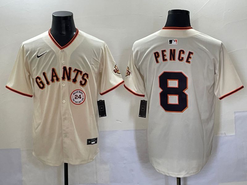 Men 2025 San Francisco Giants #8 Pence Cream Game Nike MLB Jersey style 2